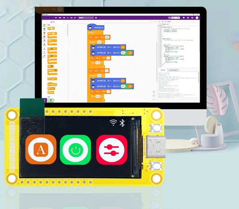 ESP32-S3 tích hợp LCD 1.9 hỗ trợ Scratch