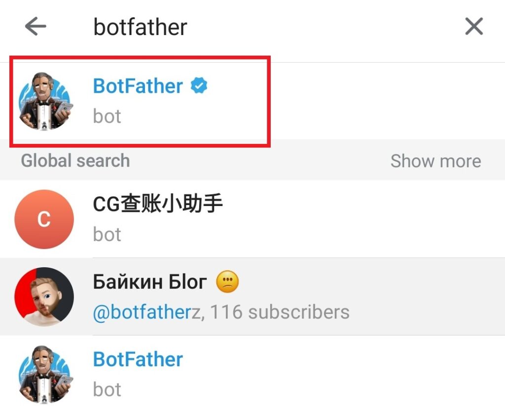 Tải BotFather cho dự án ESP32 Telegram