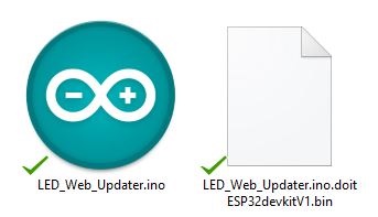 Upload file .bin bằng ESP32 OTA Web Updater