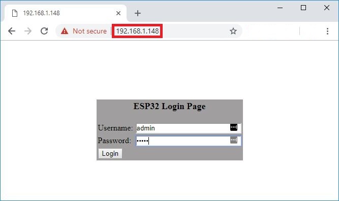 Truy cập vào địa chỉ IP của ESP32 để nạp code qua mạng