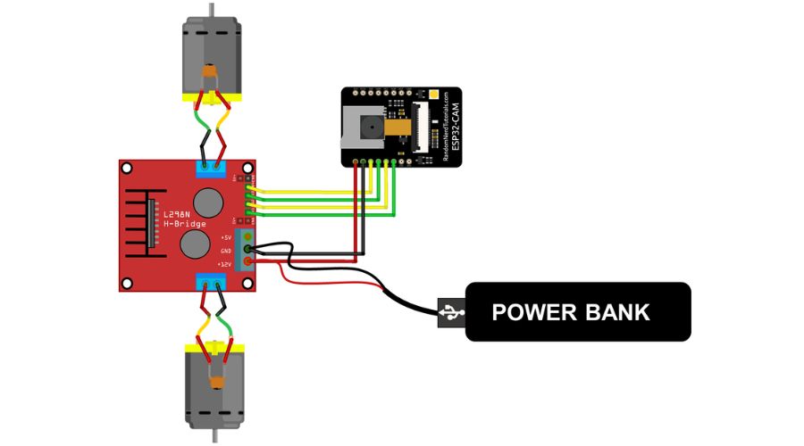 Lắp ráp mạch điện phần cứng cho dự án ESP32 CAM Car