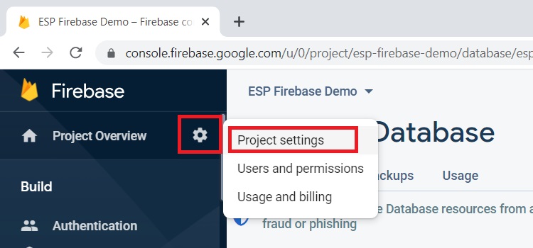 Lấy Project API Key phục vụ dự án ESP32 CAM Firebase