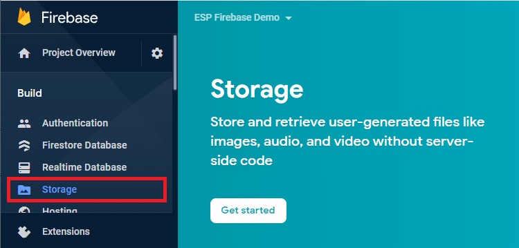 Tạo Storage Bucket để lưu trữ trong dự án ESP32 CAM Firebase