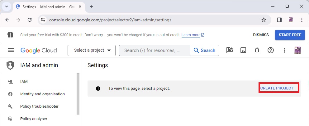 Tạo tài khoản dịch vụ Google để làm dự án ESP32 Google Sheets