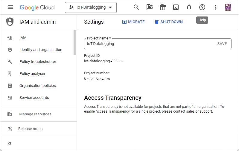 Tạo tài khoản dịch vụ Google để làm dự án ESP32 Google Sheets